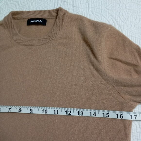 Naadam Mens XS 100% Cashmere Pullover Crewneck Sweatshirt City Chic Camel Brown - Picture 8 of 10
